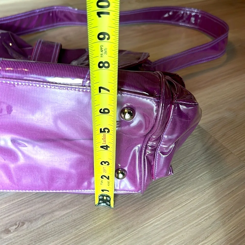 Kalencom Patent Leather Oversized Shoulder/Diaper Bag Purple NWOT Maternity Bold